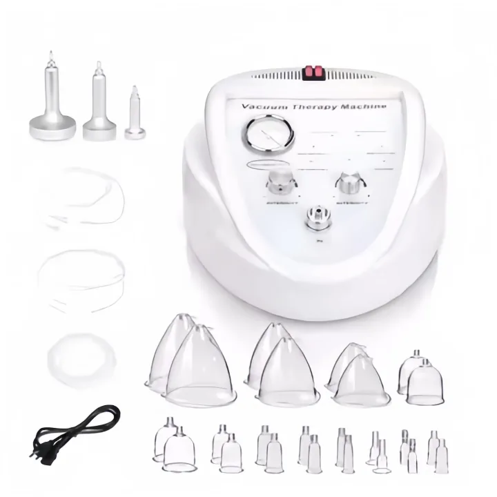 Vacuum therapy machine package with cupping accessories